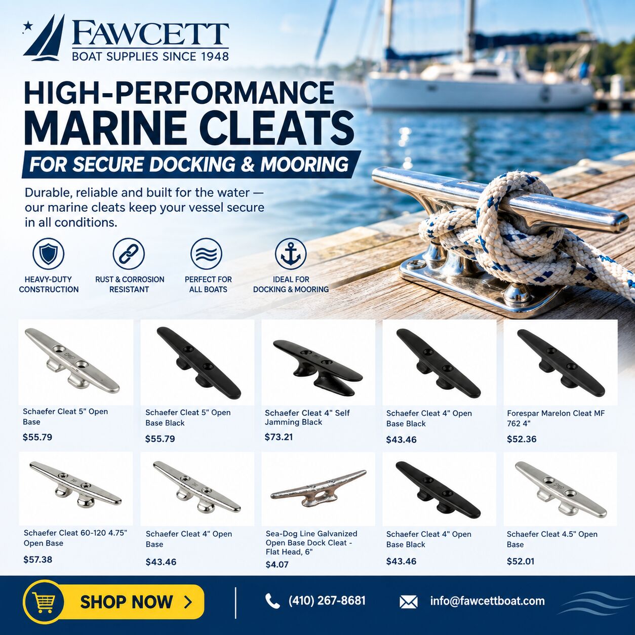 New York, Boats, High-Performance Marine Cleats For Secure Docking & Mooring