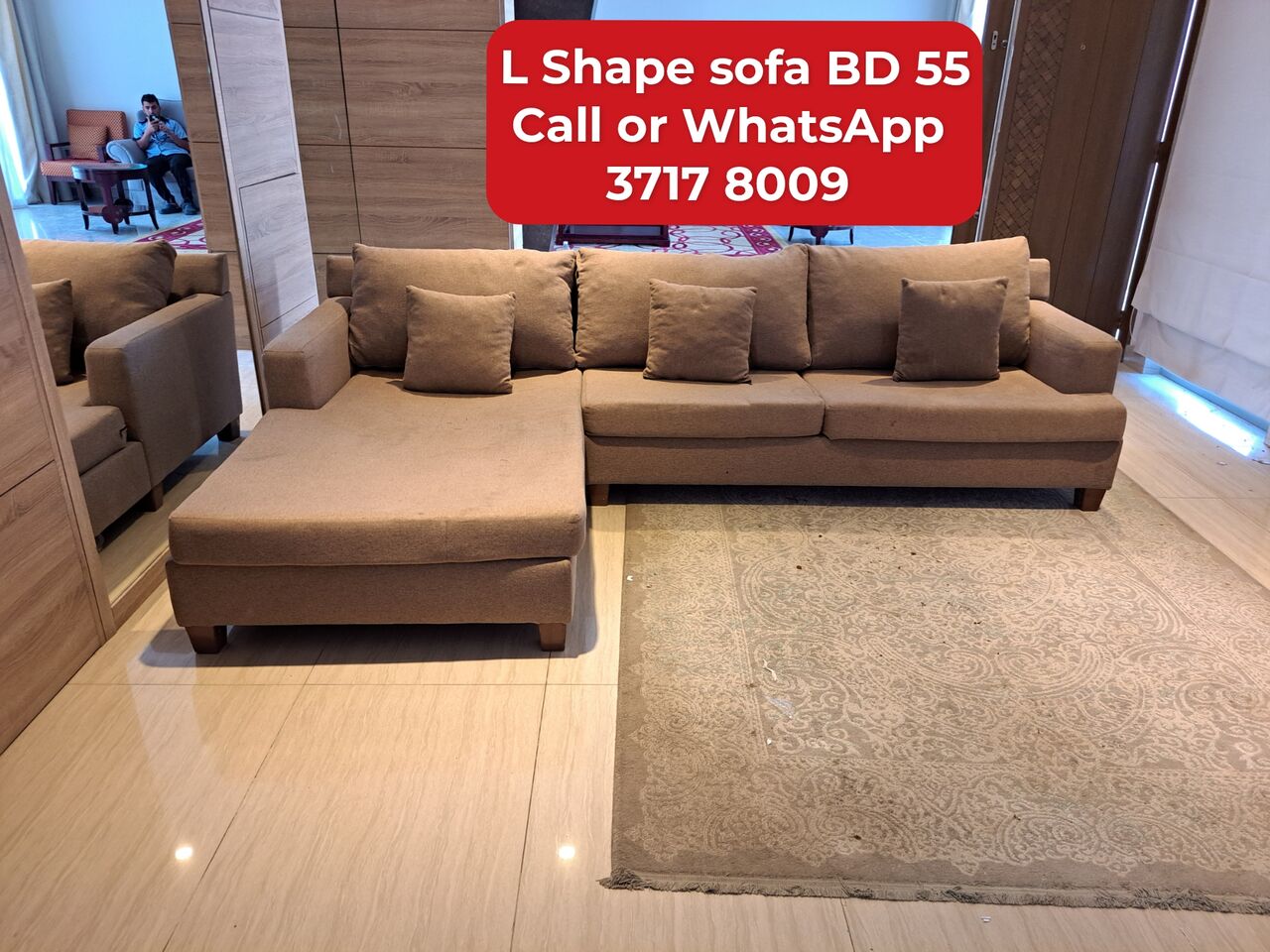 Manama, Furniture, BHD 55,  @@L Shape Sofa In Good Condition For Sale With Delivery