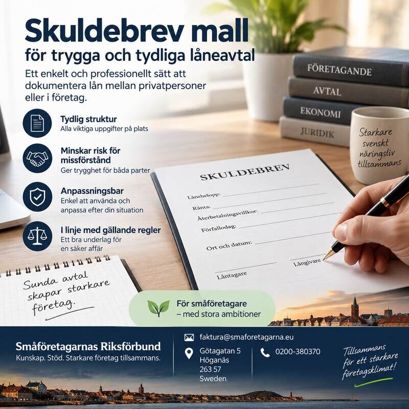 Stockholm, Business, Skuldebrev Mall För Tydliga Och Trygga Låneavtal
