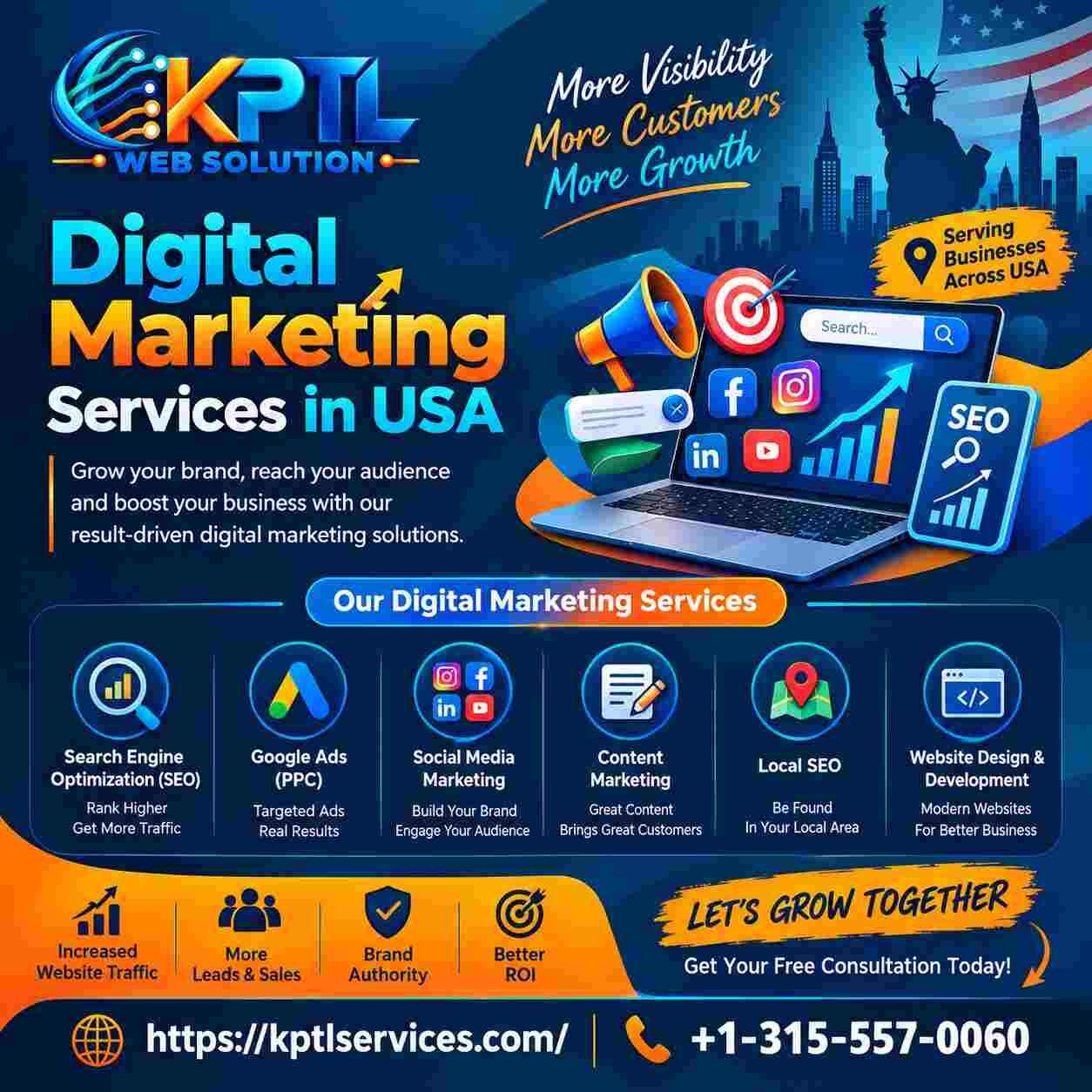 New York, Marketing, Get More Customers Online With KPTL Digital Marketing USA