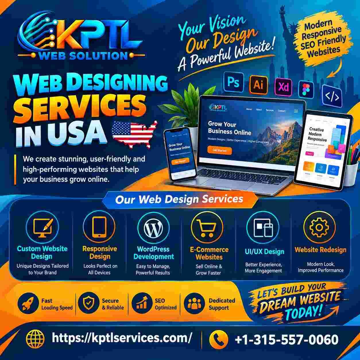 New York, Web Design & Development, Need A Professional Website In USA? KPTL Services Can Help
