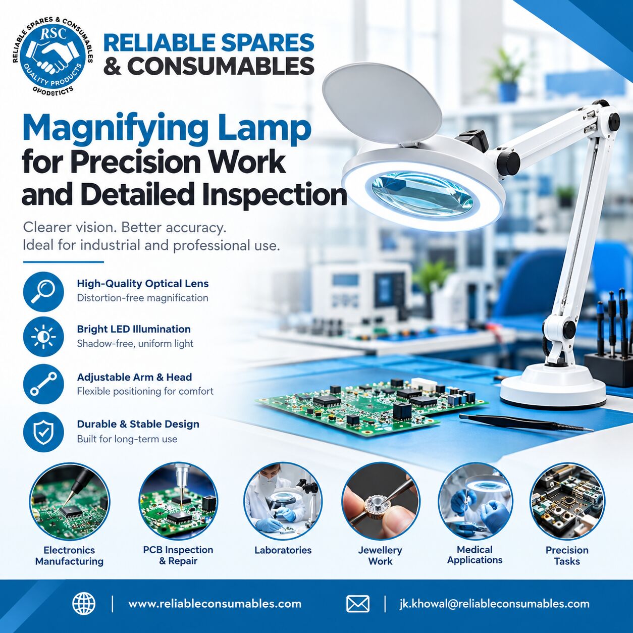 Gurugram, Materials, LED Magnifying Lamp For Detailed Work