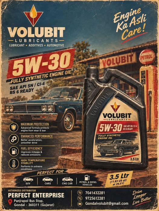 Ahmedabad, Materials, Lubricant Manufacturer In Surat &ndash; Volubit 5W-30 Fully Synthetic Engine Oil