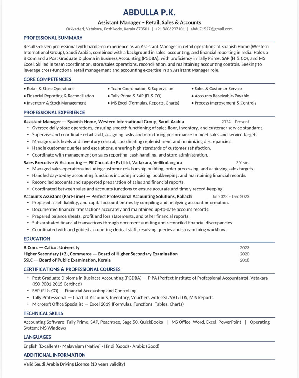 Riyadh, Job Seekers, Assistant Manager