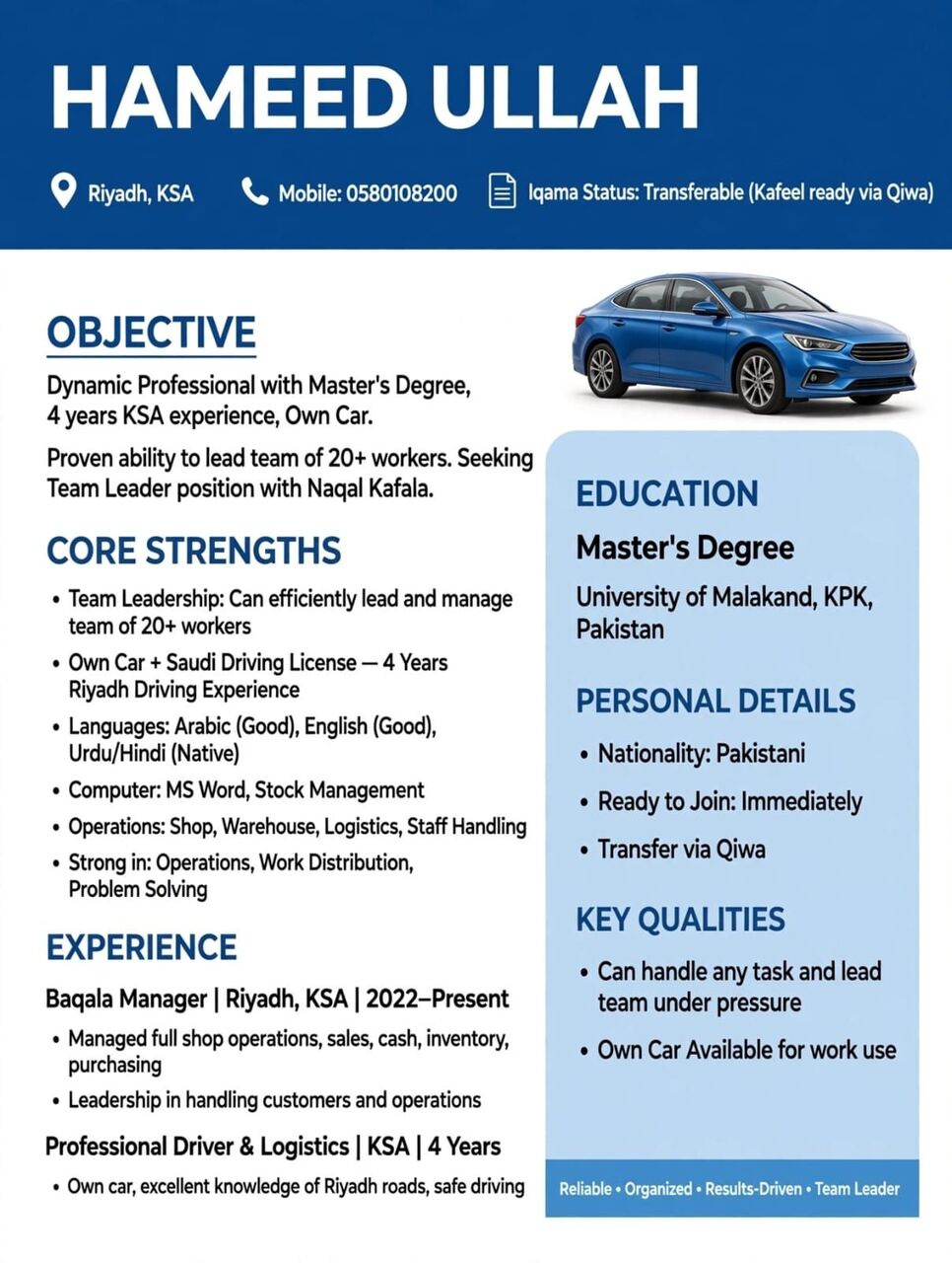 Riyadh, Job Seekers, Sales , Retail Supervisor