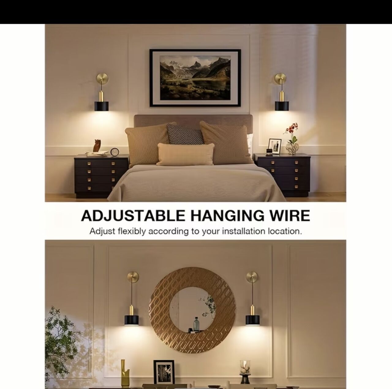 Jeddah, Household Items, SAR 95,  Set Of 2 Wireless Light Sconces Gold Colour