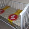 SAR 350,  White Baby Crib / Baby Cot With Mattress &ndash; Excellent Condition
