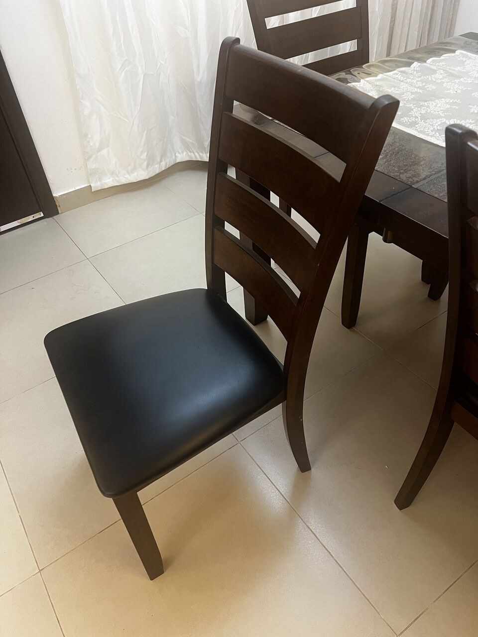 Al Khalidyia, Furniture, SAR 1100,  Dining Table Set With 6 Wooden Chairs &ndash; Dark Brown (Jeddah)