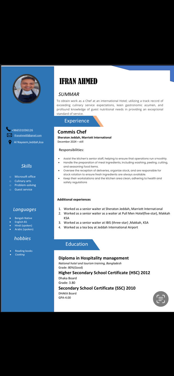 Riyadh, Job Seekers, Looking For Commi Chef Jobs