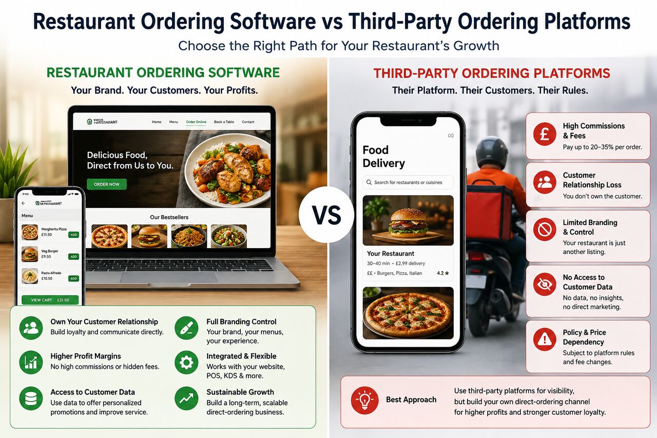 London, Food & Drink, Restaurant Online Ordering System Vs Third-Party Delivery Apps