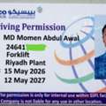 ​Experienced Forklift Operator Looking For Job In Riyadh