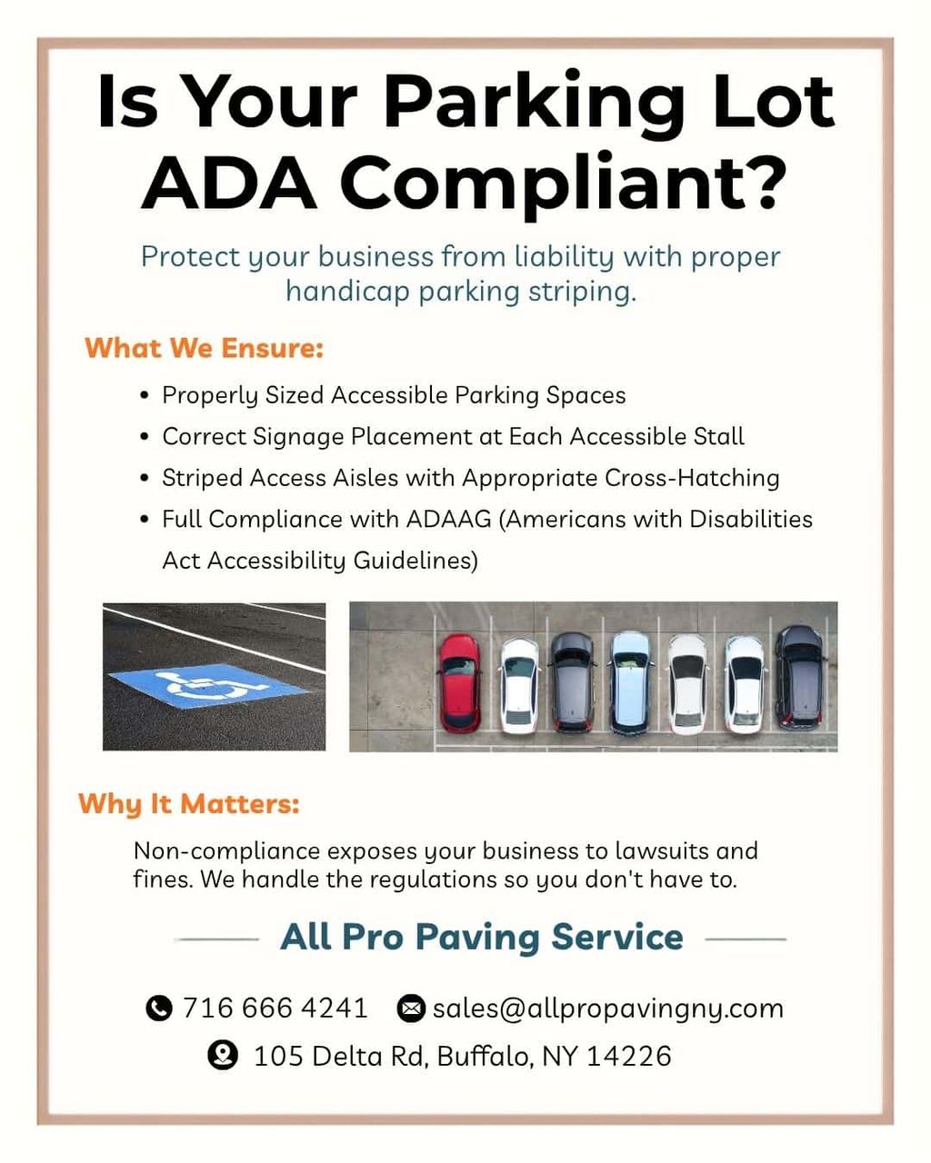 New York, Construction, Parking Lot Line Striping In Buffalo, NY For Accessible Parking Spaces