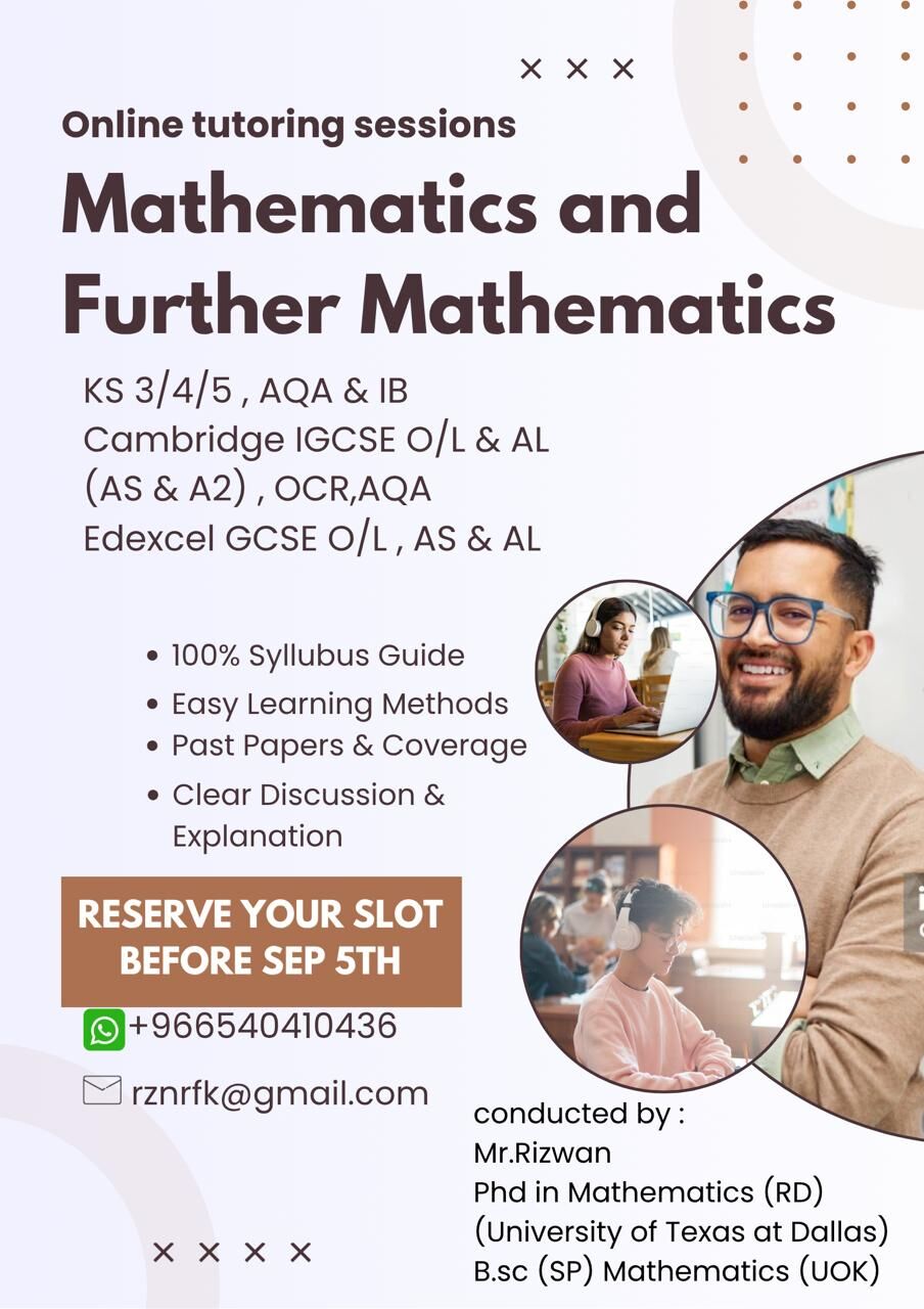 Jeddah, Lessons Offered, Mathematics As And AL