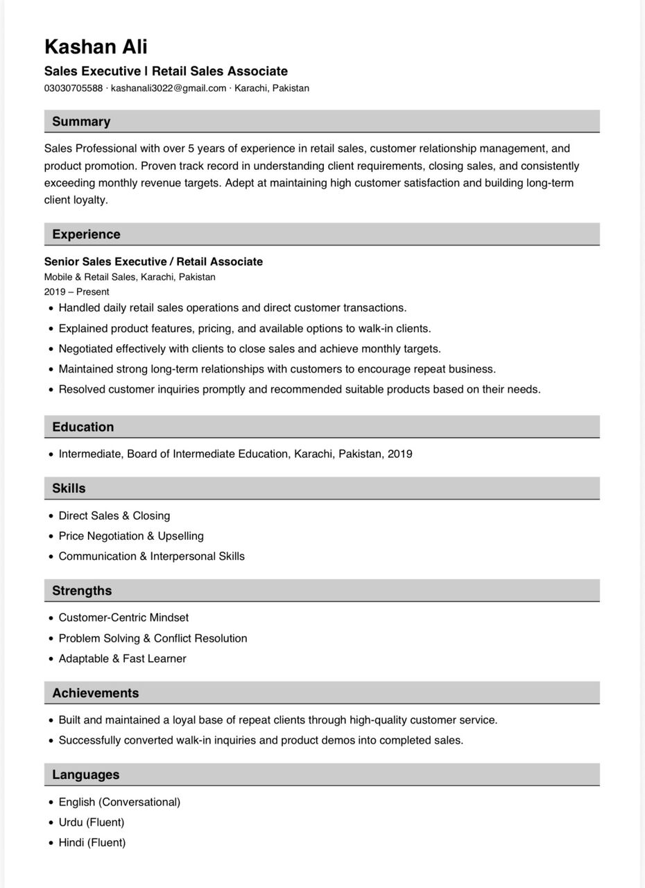 Dubai, Job Seekers, Experienced Retail Sales & Purchasing Executive Available Immediately