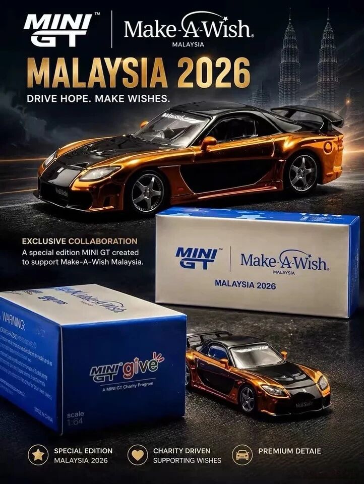 Hong Kong, Toys & Games, CNY 2750,  Mini GT Make A Wish Malaysia Veilside Mazda RX7