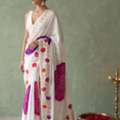 White Saree Plain Collection | Shop Mavuris