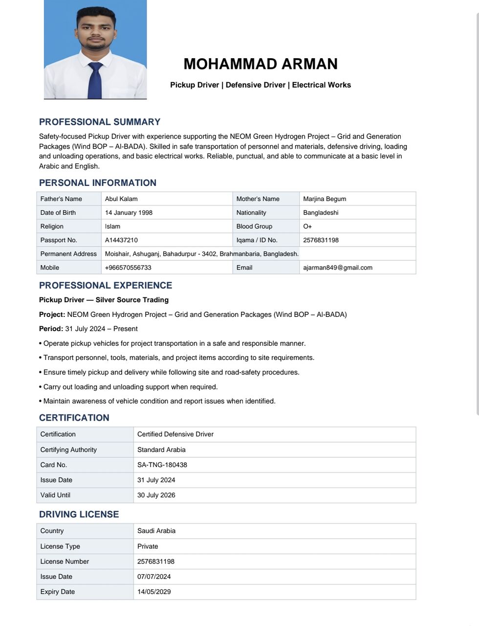 Riyadh, Job Seekers, I Need A Driving Job