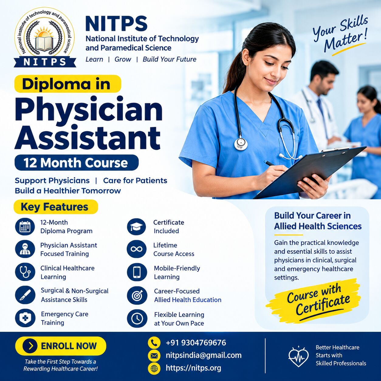 Ghaziabad, Education, Diploma In Physician Assistant &ndash; 12 Month Course
