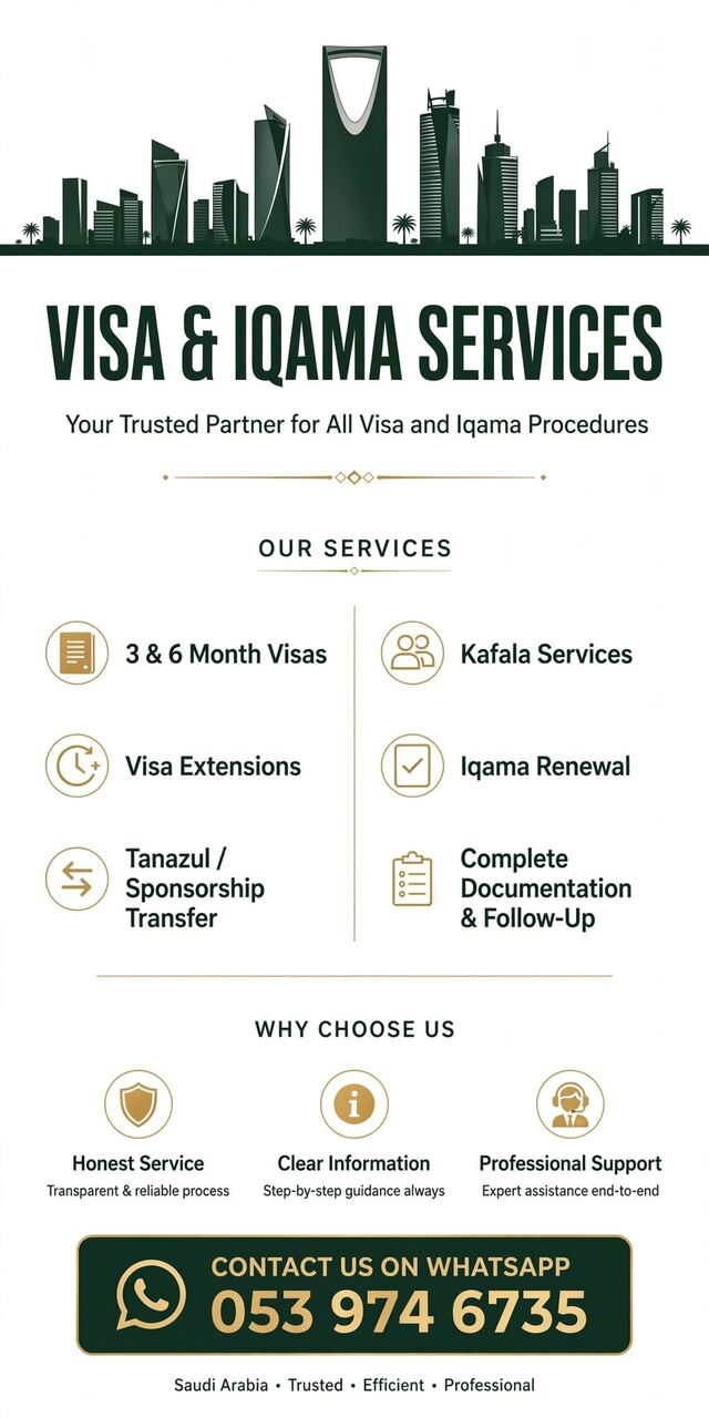 Riyadh, Travel, Work Visa Available For Riyadh With Valid Iqama 3 To 6 Months