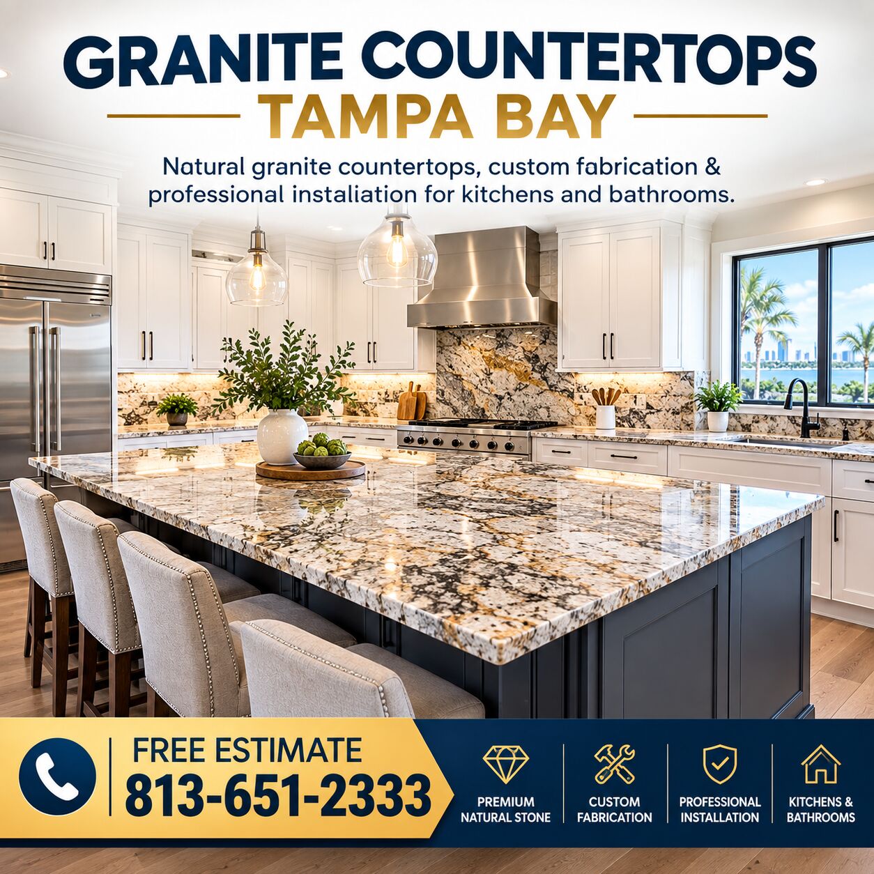 Tampa Bay, Construction, Premium Granite Countertops Tampa | Beautiful Kitchen Upgrades