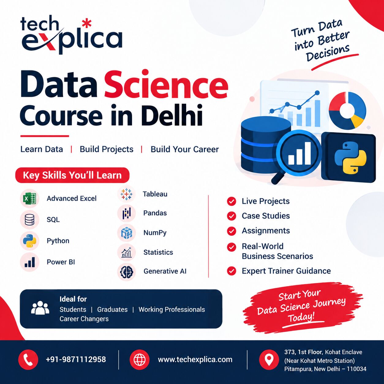 New Delhi, Lessons Offered, Data Science Course In Delhi