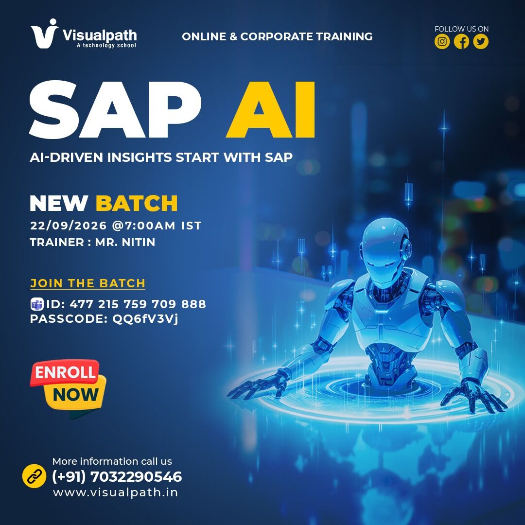 Hyderabad, Lessons Offered, Join The SAP AI Online Training New Batch On September 22nd