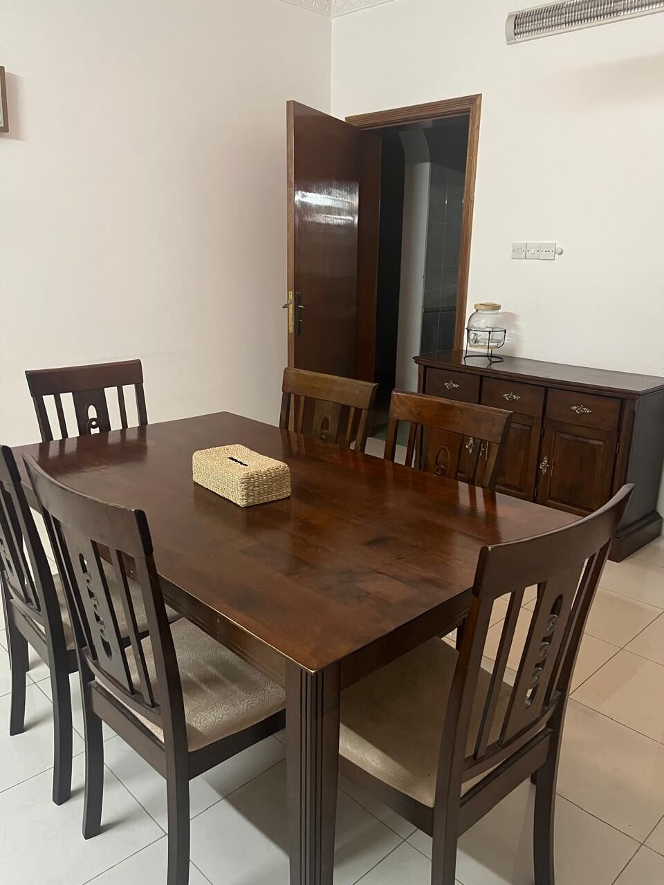 Al Rakah Al Shamaliyah, Furniture, SAR 1,  Used Dining Table For Six With Sideboard