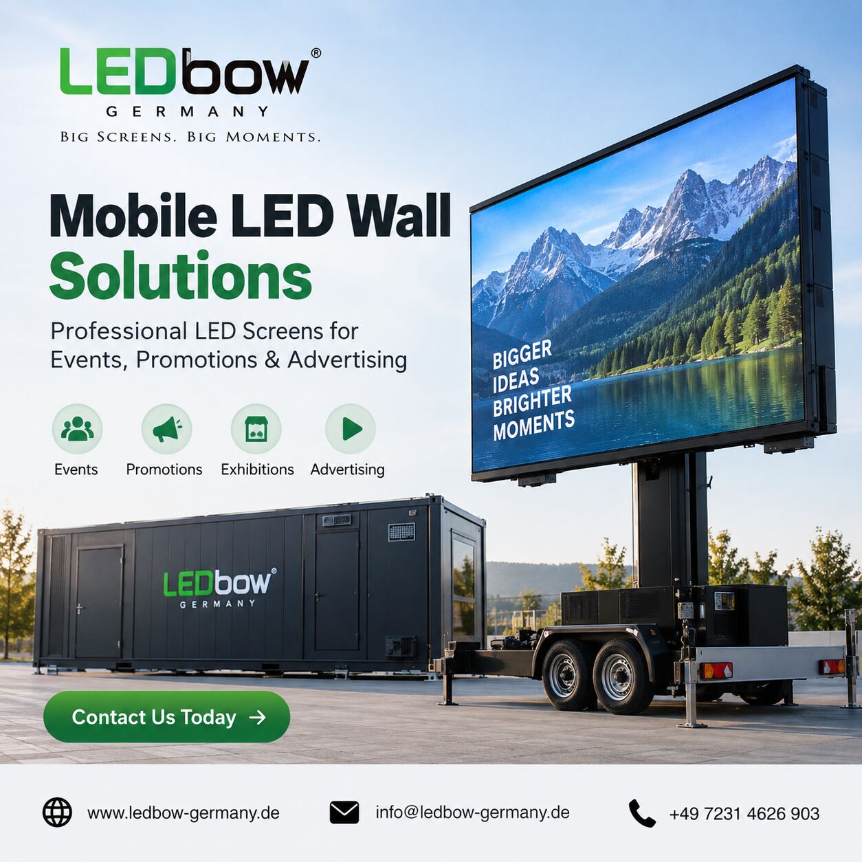 Berlin, Electronics, LEDbow Germany &ndash; Mobile LED Wall Rental & Media Container Solutions In Pforzheim