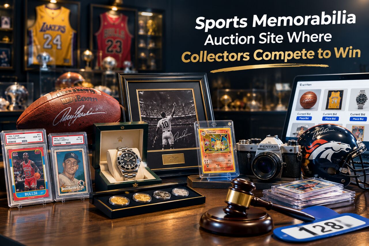 Los Angeles, Collectibles, Sports Memorabilia Auction Site Where Collectors Compete To Win