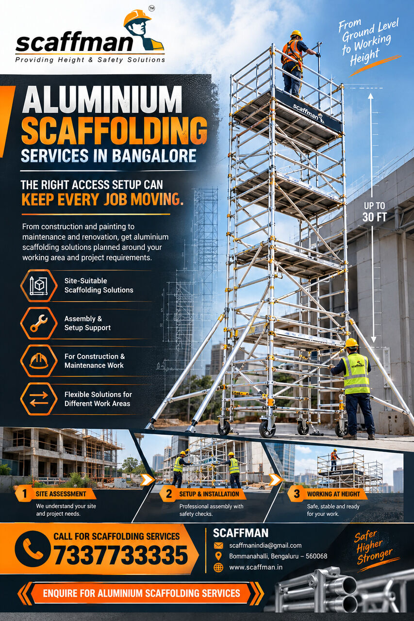 Bangalore, Construction, Aluminium Scaffolding Services In Bangalore Safe Access, Better Work