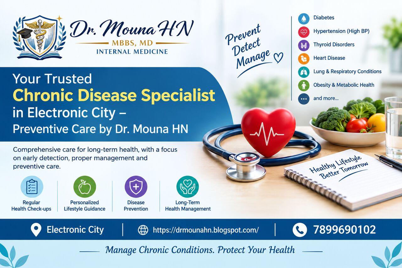 Bangalore, Health, Your Trusted Chronic Disease Specialist In Electronic City - Dr. Mouna HN