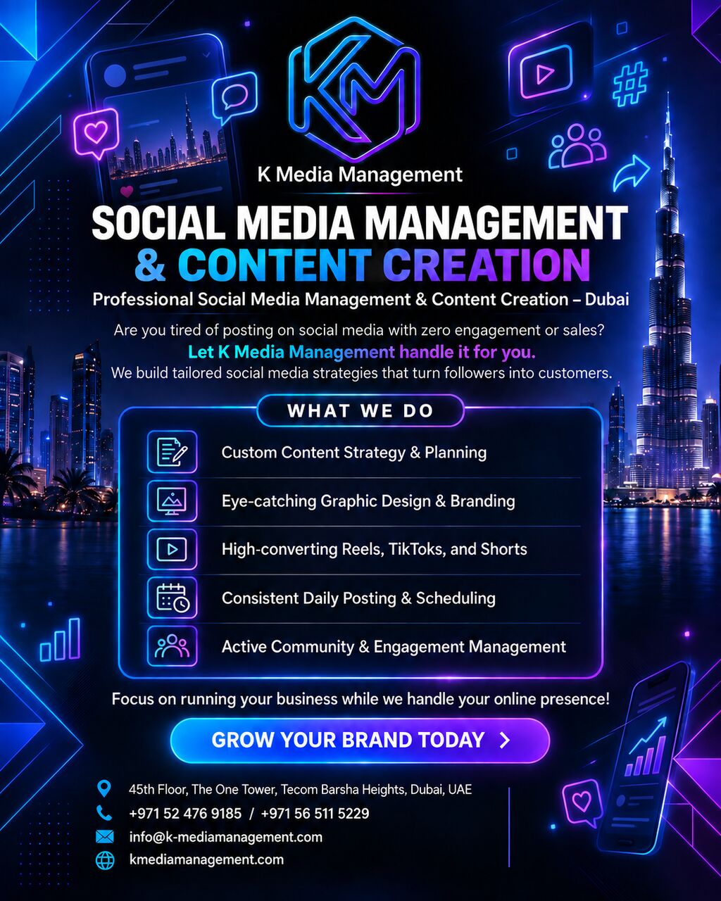 Dubai, Marketing, Social Media Management & Content Creation Dubai | K Media