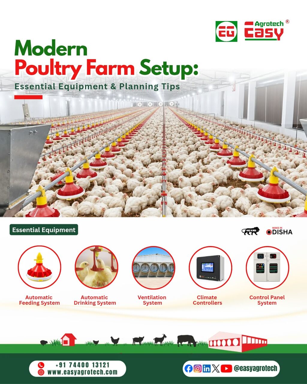 Bhubaneswar, Farm & Garden, INR 7440013121,  Automatic Poultry Farming Systems & Equipment Manufacturer | Easy Agrotech