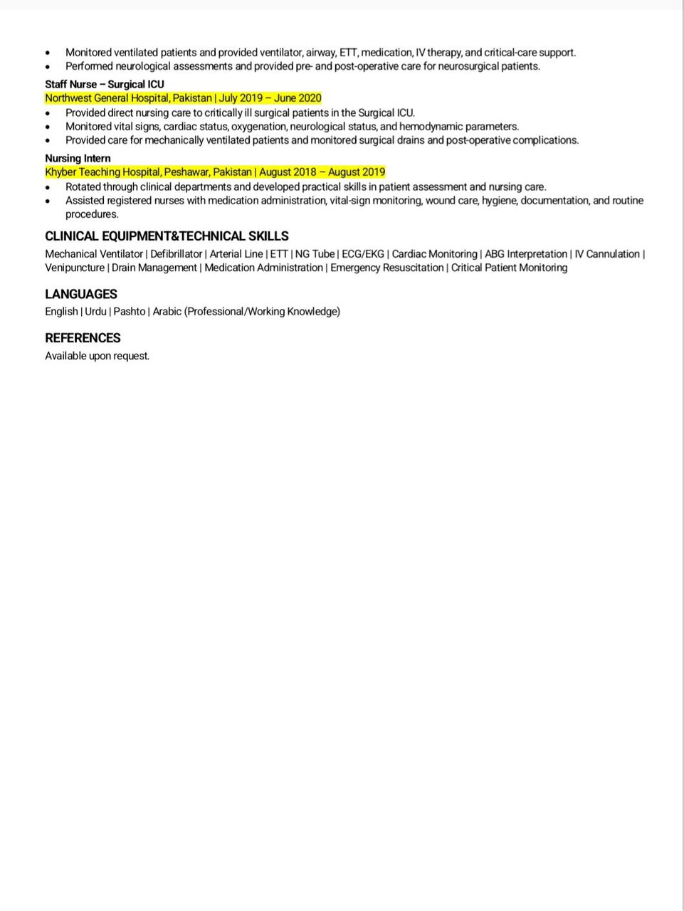 Riyadh, Job Seekers, Nurse Specialist