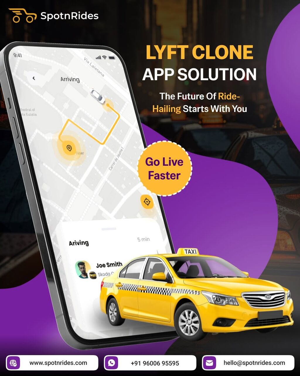Toronto, Business Partners, Start Your Ride-Hailing Business With SpotnRides Lyft Clone