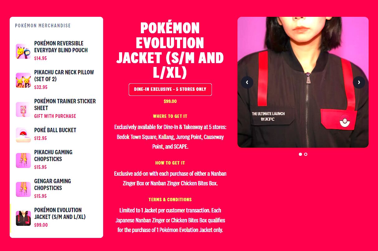 Singapore, Items Wanted, KFC X POKEMON JACKET
