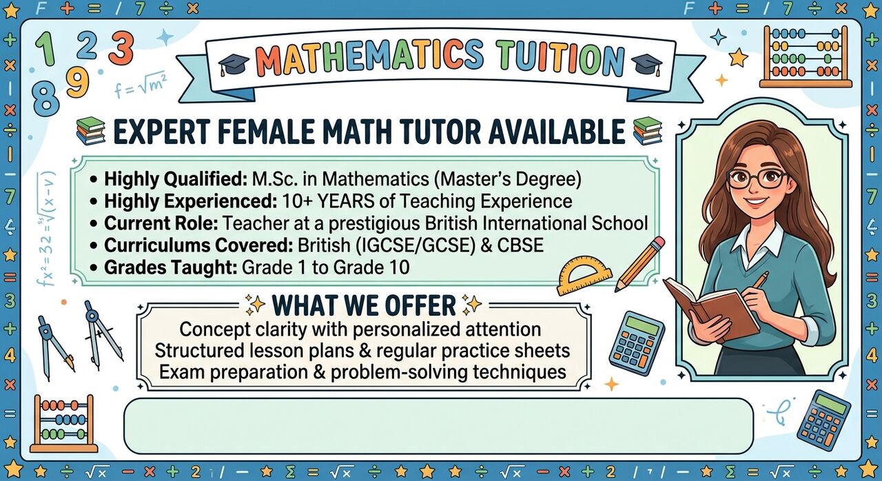 Jeddah, Education, ​🎓 Math Tuition By An Experienced Female British School !