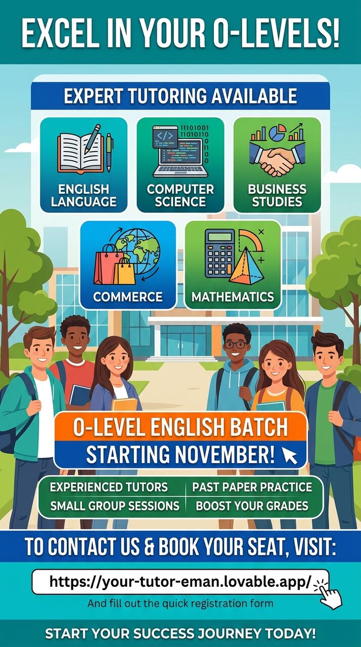 Islamabad, Lessons Offered, Ace Your O-Level Exams With Expert Tutoring!