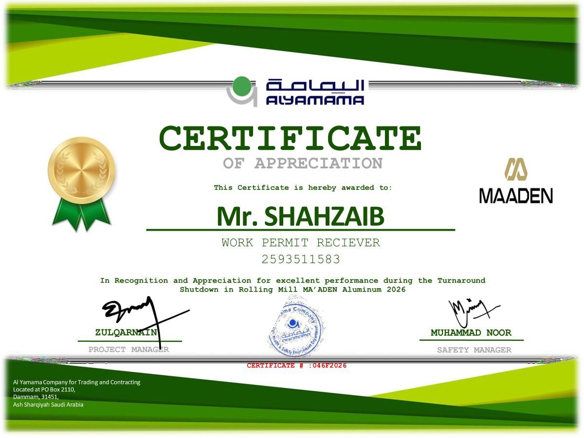 Jubail, Job Seekers, Work Permit Receiver (Non Aramco)  Available For Local Transfer