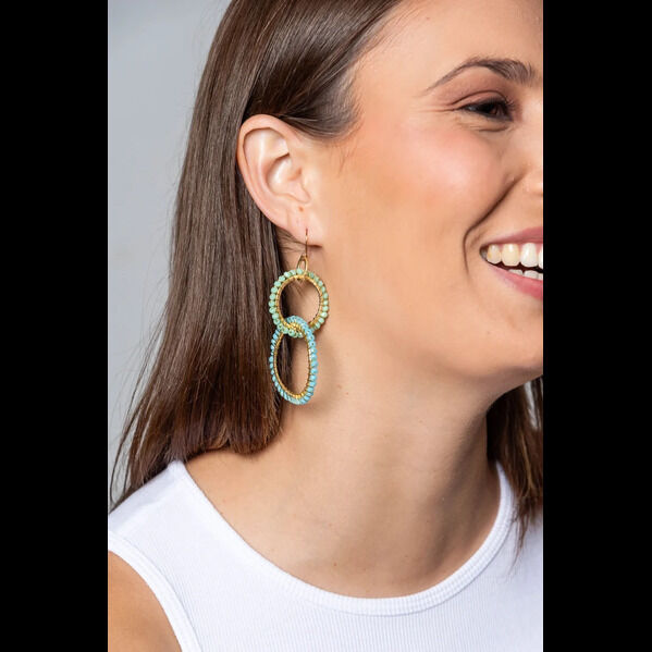 New York, Jewelry, USD 36,  Beaded Earrings | Lightweight Double Hoop Design