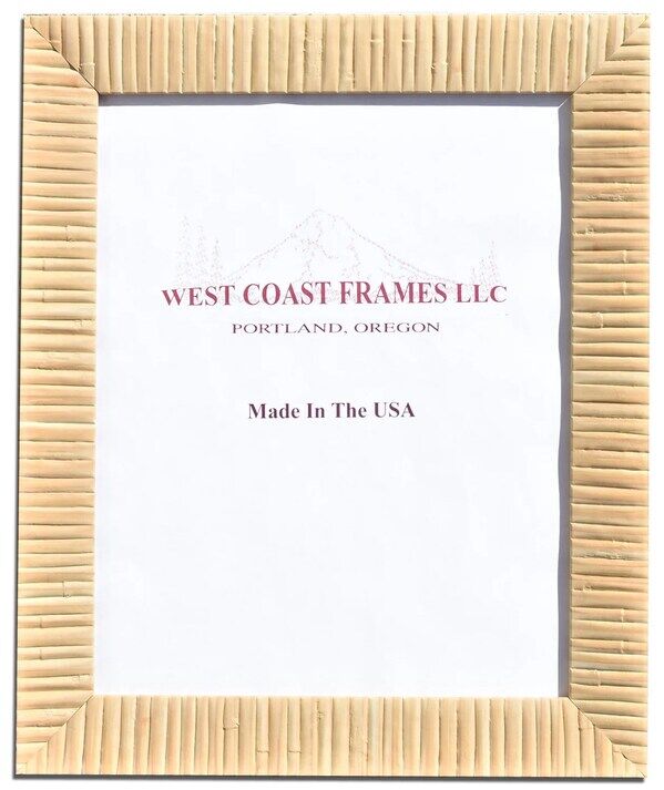 New York, Business, Natural Rattan Picture Frame | Boho Handcrafted