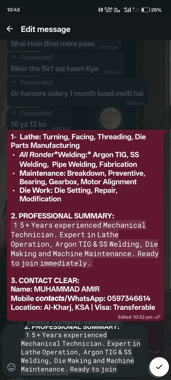 Riyadh, Jobs, Mechanical Technician With 15 Years Experience Looking For Job