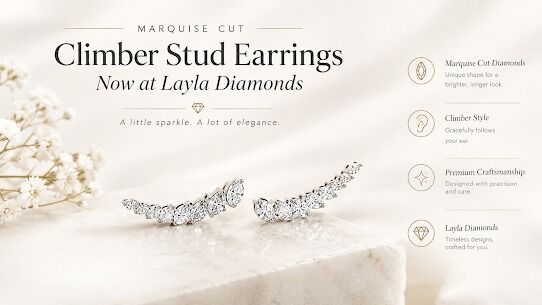 London, Jewelry, GBP 3950,  Elegant Diamond Stud Earrings For Women | Layla Diamonds