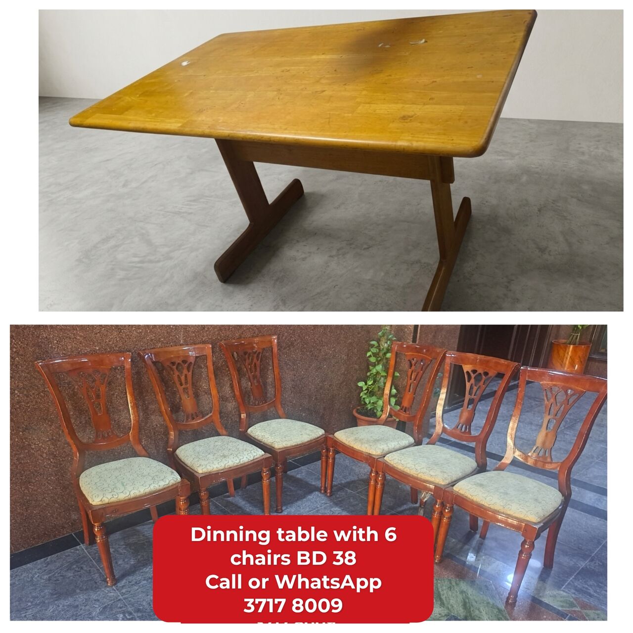 Manama, Furniture, BHD 38,  @@Dinning Table With 6 Chairs In Good Condition For Sale With Delivery