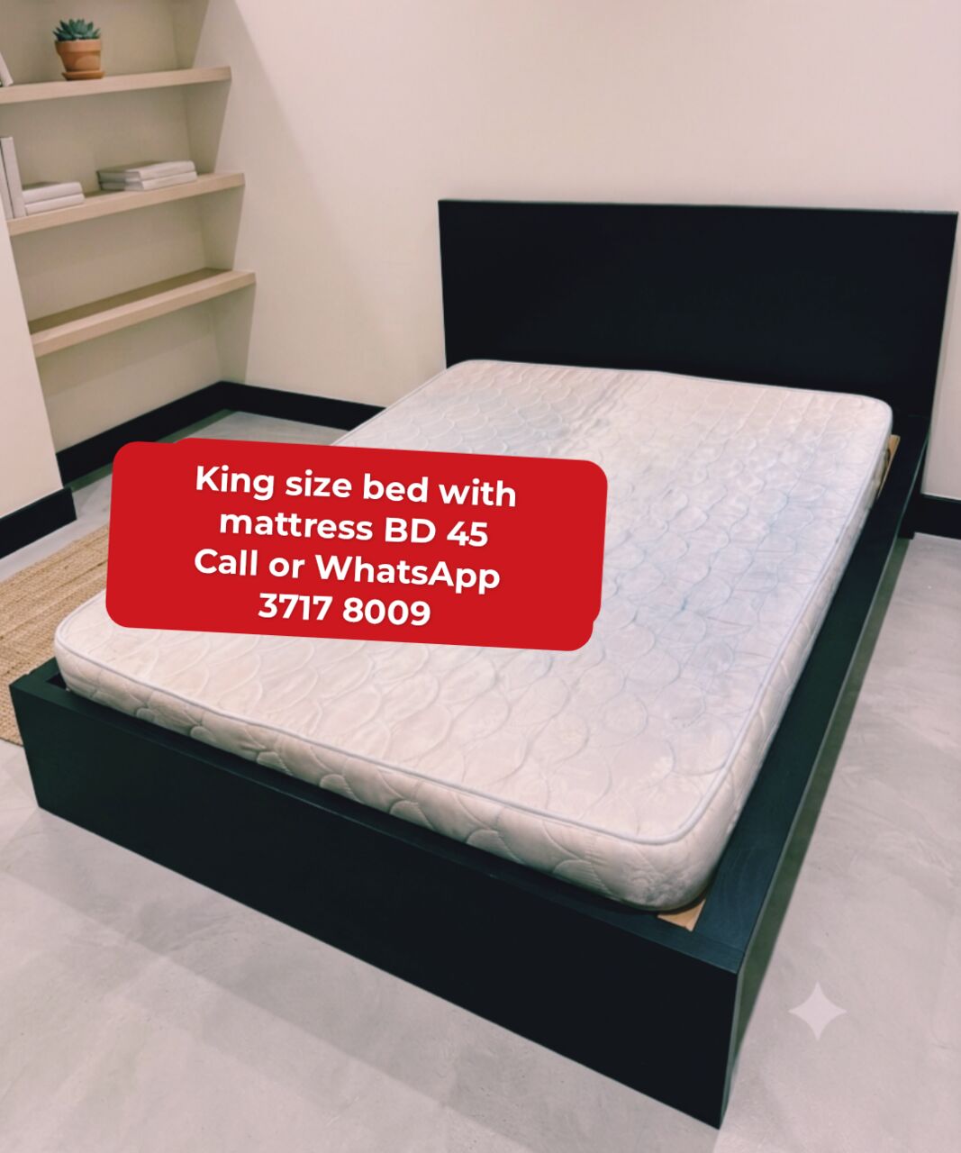 Manama, Furniture, BHD 45,  @@king Size Bed With Mattress In Good Condition For Sale With Delivery