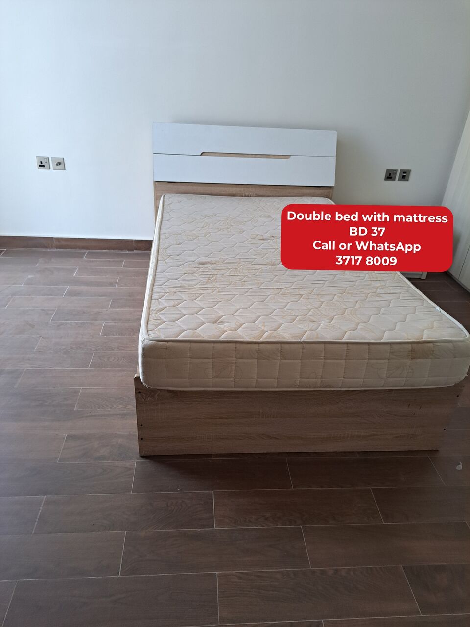 Manama, Furniture, BHD 37,  @@Double Bed With Mattress In Good Condition For Sale With Delivery