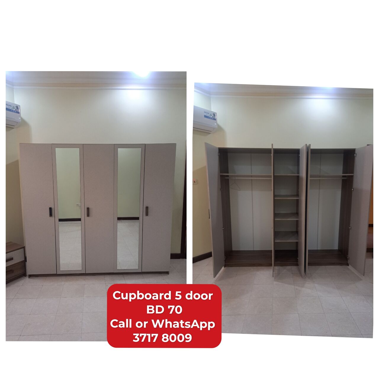 Manama, Furniture, BHD 70,  @@Cupboard 5 Door In Good Condition For Sale With Delivery