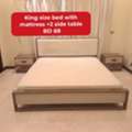 BHD 68,  @@king Size Bed With Mattress+2side Table In Good Condition For Sale With Delivery