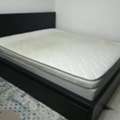 SAR 800,  IKEA Wooden Double Bed + Two Big Drawers Under The Bed + One Side Table + Mattress