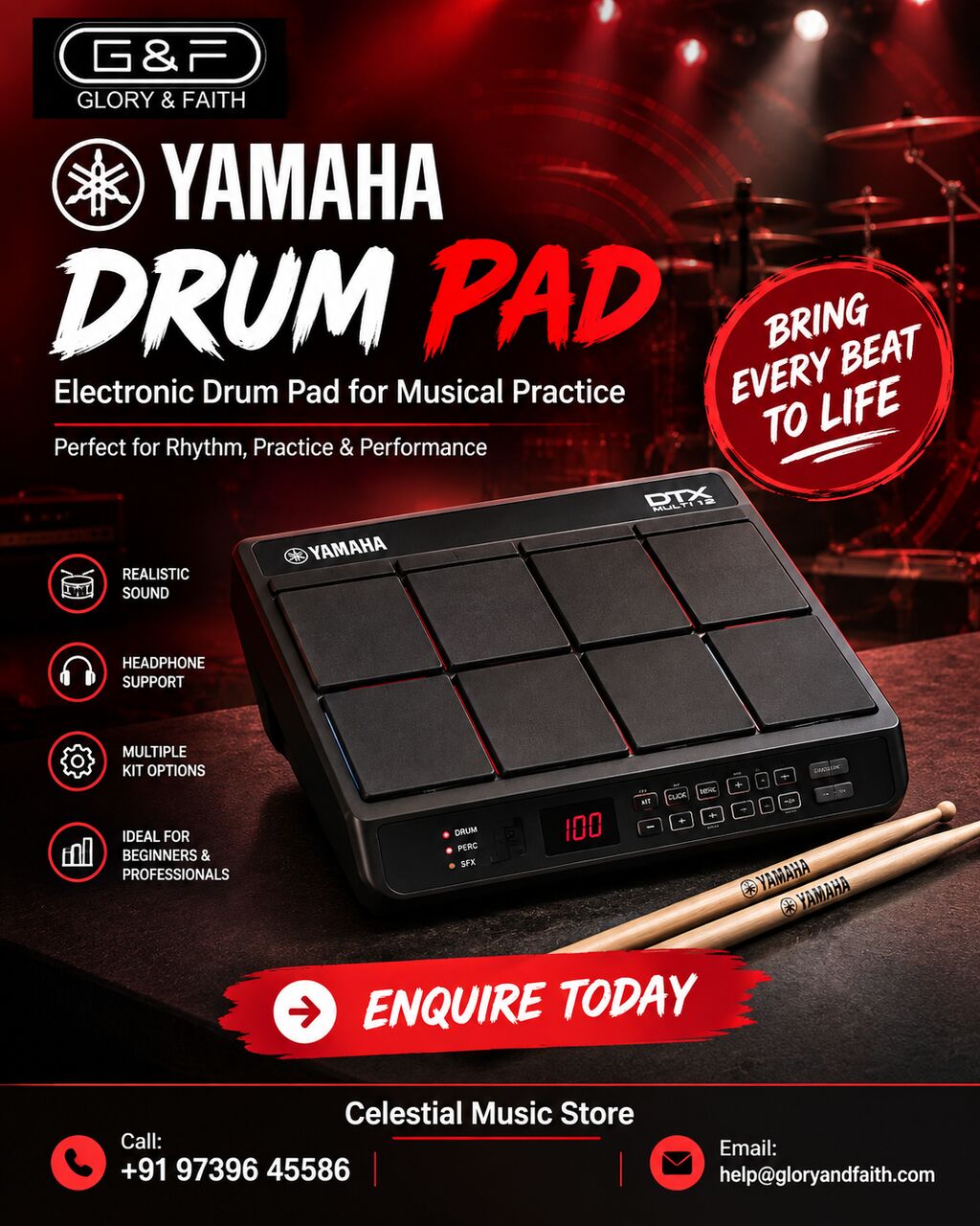 Mumbai, Marketing, Discover The Yamaha Drum Pad For Practice